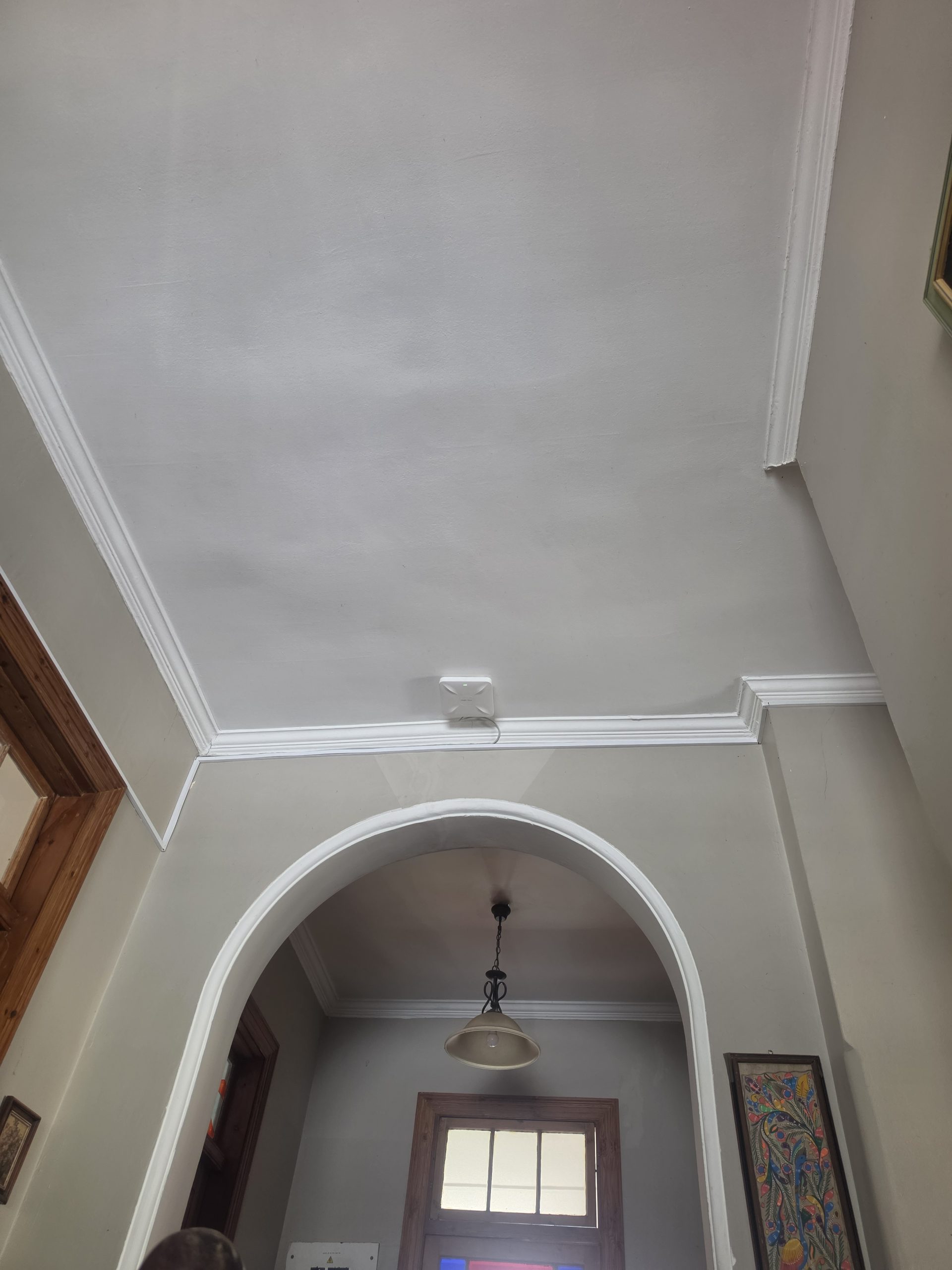 Ruijie wireless access point installed above the archway at Bell Grove student accommodation