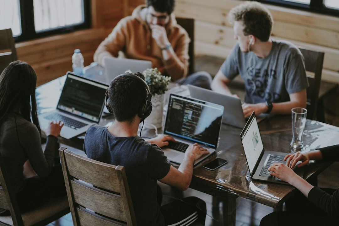 Business team collaborating in an office environment