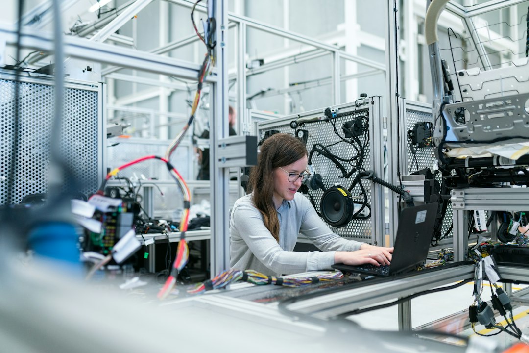 Engineer working with advanced technology and software