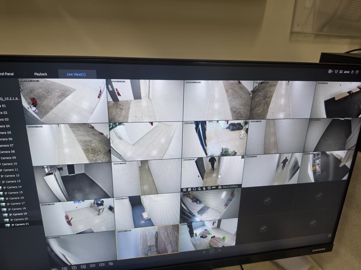 Multi-camera CCTV viewing screen